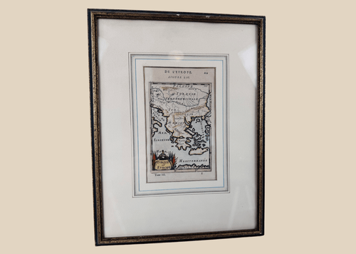 Original 1686 hand-colored map of Ottoman Europe published in Paris depicting Greece, Turkey, and the Balkans.