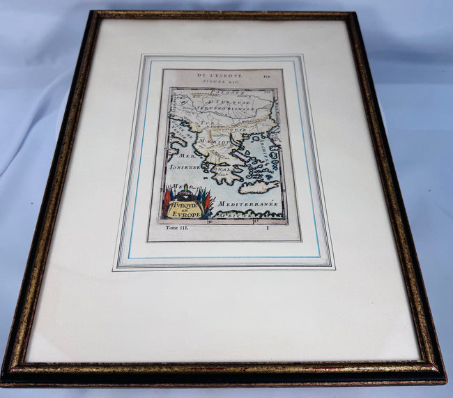 Antique French map of Southeastern Europe and the Eastern Mediterranean featuring detailed seventeenth-century cartography.