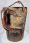 Traditional mountain community wooden storage container with authentic wear and character