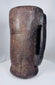Himalayan ethnographic wooden storage vessel with incised linear decoration and dark patina