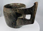 Rustic ceremonial wooden vessel from Tibet or Nepal with strong sculptural presence