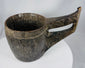 Antique Himalayan tribal wooden container with rich aged patina and weathered surface