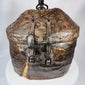 Traditional mountain storage vessel from Tibet or Nepal with woven reed interior