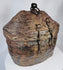Antique Nepalese storage basket with forged iron clasps and suspension ring