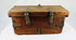 Ornate elmwood lockbox with original functional lock and key, handcrafted in South Asia.