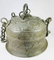 Antique Indian copper Paan Daan (betel box) displayed as an example of Mughal-era domestic metalwork from the late 18th–early 19th century.