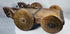 Rustic Indian folk art cart with deeply carved geometric ornamentation