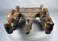 Collectible South Asian folk art ceremonial cart mounted on original wooden wheels