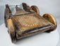 Traditional Indian carved hardwood cart used for ritual or ceremonial purposes