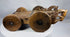 Indian folk art wooden ceremonial cart featuring stylized animal-head terminals