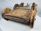 South Asian folk art ceremonial wagon with geometric chip-carved decoration