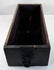 Lower lockable drawer from Japanese funa tansu showing long interior compartment, later textile lining and original iron fittings