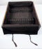 Later silver-storage drawer from antique Japanese funa tansu fitted with dark anti-tarnish textile and individual utensil loops