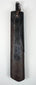Full-length reverse view of Japanese kayaku-ire powder flask showing long belt clip and aged surface patina