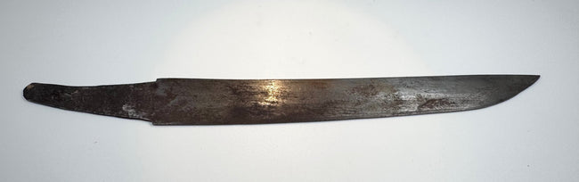 Opposite side of the antique Japanese utility knife blade showing its dark patina