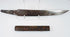 Antique Japanese kogatana showing the oxidized blade, pointed tip and mounting tang