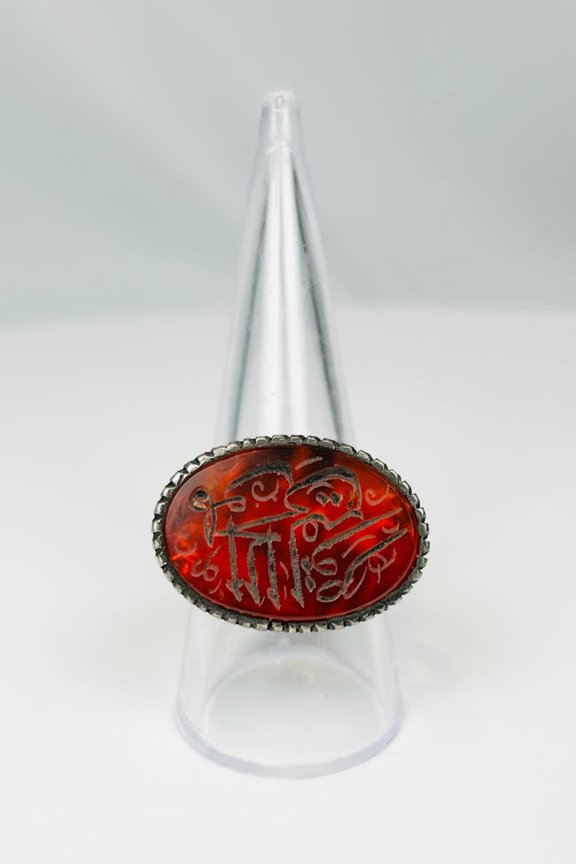 Antique Middle Eastern Carnelian Seal Ring | 19th Century Intaglio