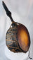 Himalayan shaman's drum from Nepal displaying extensive rawhide bindings and traditional ceremonial craftsmanship.