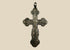 Antique Russian Orthodox silver cross pendant, 18th Century CE. Classic cruciform shape with additional upper crossbar and engraved Cyrillic inscriptions, including “IC XC” for Jesus Christ. Compact wearable devotional pendant with natural silver patina, reflecting Eastern Orthodox artistry, faith, and spiritual symbolism.