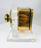 Early American vault lock mechanism with visible internal workings display