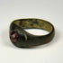 Sassanian Empire silver ring featuring a warm red-orange carnelian intaglio gemstone