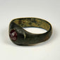 Sassanian Empire silver ring featuring a warm red-orange carnelian intaglio gemstone