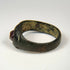 Ancient Persian silver ring with carnelian intaglio, developed patina, and preserved engraved design