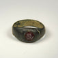 Ancient Persian silver signet ring with engraved carnelian stone and naturally aged patina