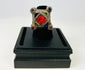 Hand-chased silver ring from the Middle East, antique tribal jewelry with patina
