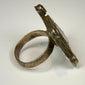 Historic Maghreb-style silver ring with bold geometric ornament and visible wear from prolonged use