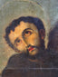 Antique religious painting of Saint Francis of Assisi with stigmata
