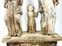 Lower section of Holy Family group showing carved robe drapery folds and child's feet