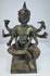 Front view of a gilded Thai Phra Phrom sculpture, circa 1850–1920