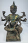 Front view of a gilded Thai Phra Phrom sculpture, circa 1850–1920