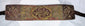 Front view of antique Tibetan textile belt with appliqué and embroidered geometric motifs