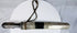 Antique Tibetan knife with horn handle, fitted scabbard, and carrying cord