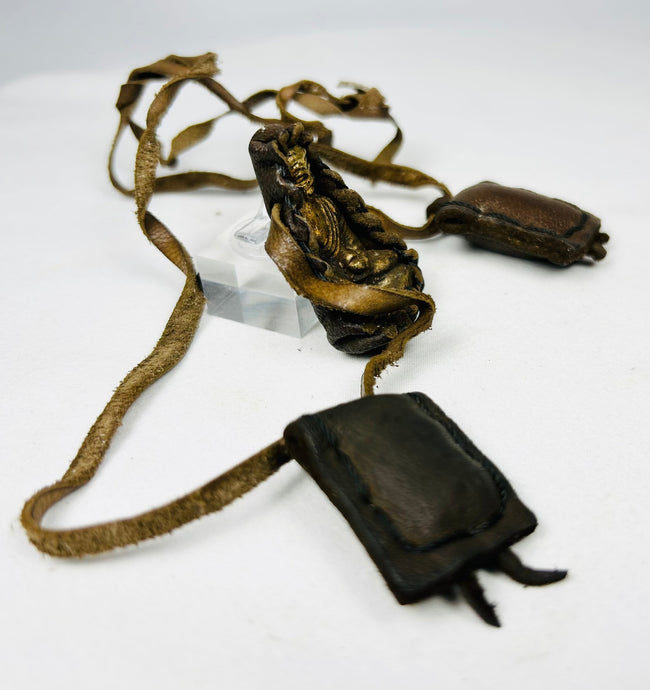 Portable Himalayan Buddhist devotional shrine with figure