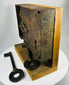 19th century door rim lock with original skeleton key and iron body
