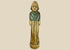 Antique European folk art figurine, 18th–19th century, hand-carved wood with painted surface, depicting a robed figure.