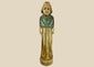 Antique European folk art figurine, 18th–19th century, hand-carved wood with painted surface, depicting a robed figure.