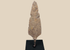 Ancient Roman to medieval hand-forged iron spearhead with broad leaf-shaped blade