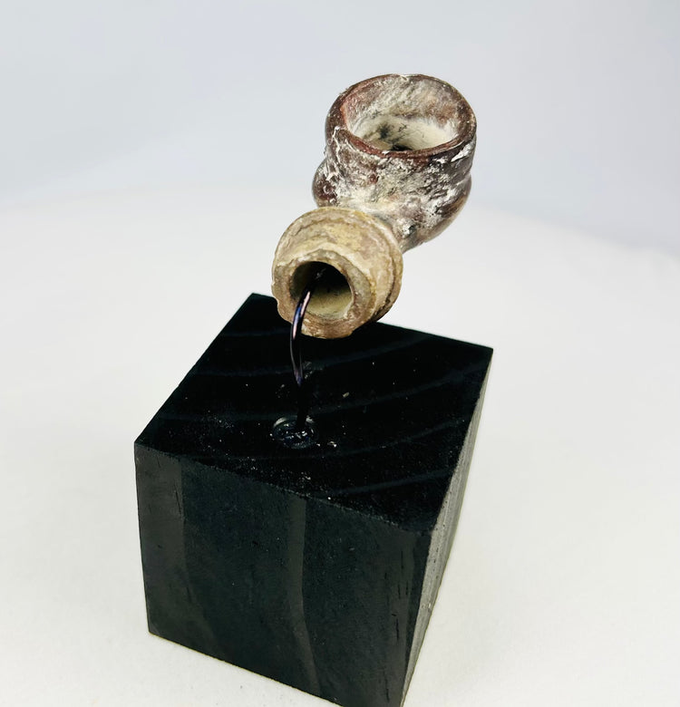 Early modern Islamic earthenware spout attachment with burial patina and surface encrustations
