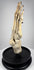 Detailed view of early 20th century human foot anatomy specimen mounted upright on a hardwood display base