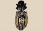 Authentic Japanese samurai armor set from the Muromachi Period (1333–1573), featuring a black-lacquered 24-plate suji-bachi kabuto helmet, menpo facial armor, gold-painted mon on the cuirass, Edo-period silk lacing, and chainmail sleeves, displayed on a wooden stand.