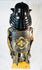 Rear view of Japanese samurai armor with Edo-period silk cords and lacquered back plates, 1333–1573.