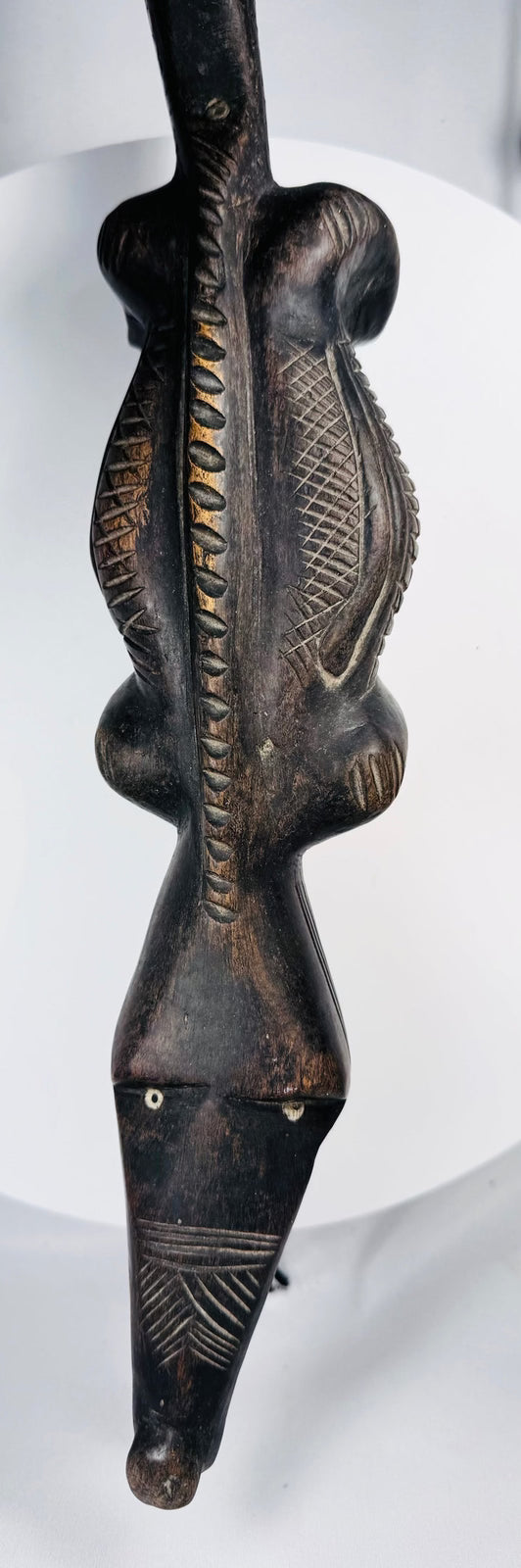 Smaller hand-carved crocodile sculpture from the Mali Bamana-Bozo cultural sphere