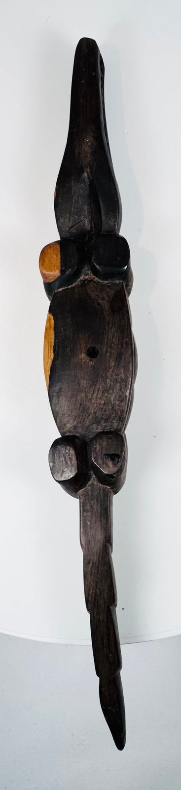 Bamana-Bozo attributed wooden crocodile pair with stylized bodies, teeth and carved decoration