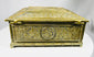 Belgian metalwork cigar box with mythological scenes and plaque dated 1932