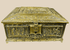 Belgian Renaissance Revival gilt bronze cigar box with figural relief panels