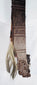 Original Dayak wooden scabbard with deep relief carving and binding strips